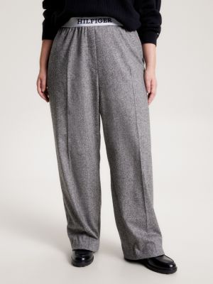 Grey Hilfiger Pull-On Trousers | Logo Waistband Tommy |