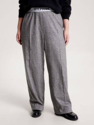 Pull-On Logo Waistband Trousers | Grey | Tommy Hilfiger