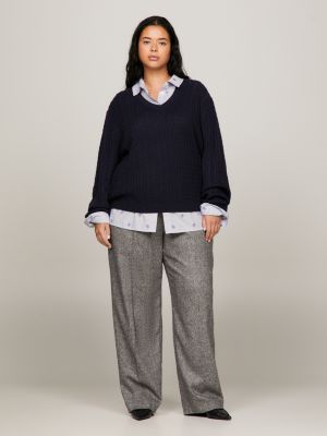 Women's Soft Cable Knit Flare Trousers