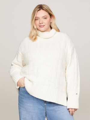 Tommy hilfiger jumper white on sale womens