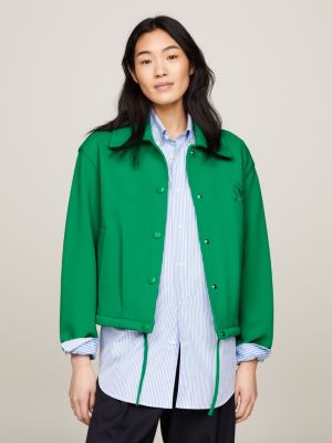 green crest jersey coach jacket for women tommy hilfiger