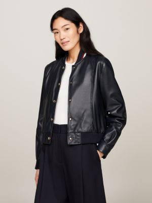 Tommy hilfiger ladies leather on sale jacket