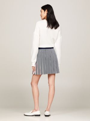 Crest Ithaca Stripe Pleated Mini Skirt | Blue | Tommy Hilfiger