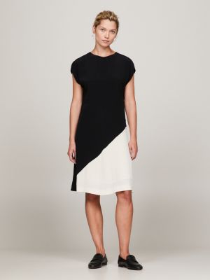 Tommy hilfiger dress black best sale and white