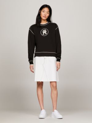 Tommy Hilfiger Womens Crew Neck Sweatshirt : : Clothing, Shoes &  Accessories