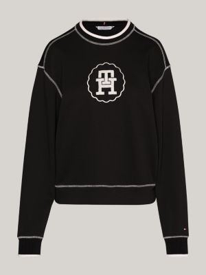 Modern Tipped Crew Neck Sweatshirt | | Tommy Hilfiger Black