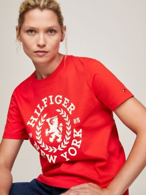 T shirt tommy hilfiger cheap rouge femme