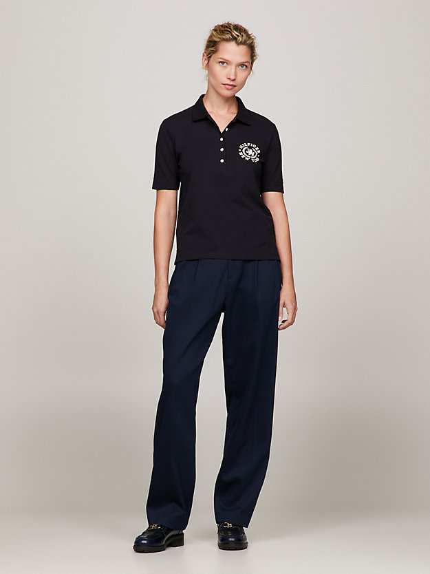 Regular Fit Crest Embroidery Polo | BLUE | Tommy Hilfiger