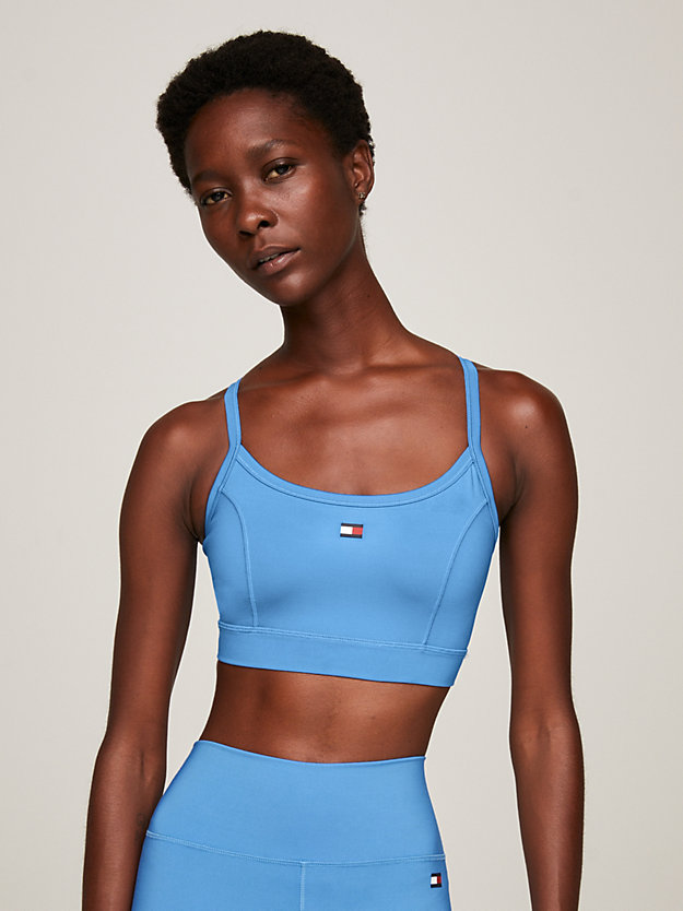 blue sport essential low support bra for women tommy hilfiger