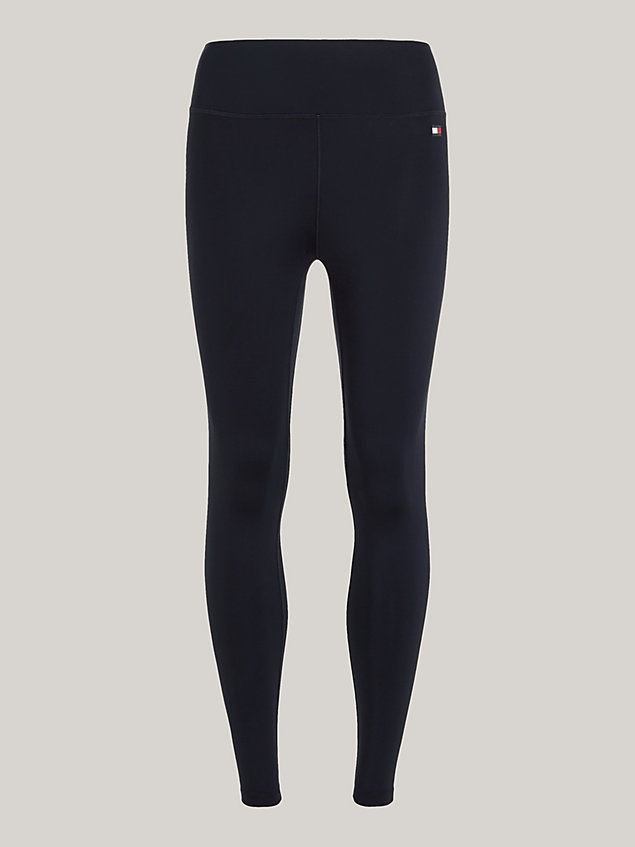 blue sport essential mid rise 7/8 length leggings for women tommy hilfiger