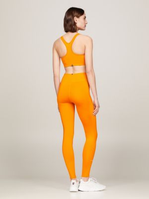 Sport Essential Full Length Mid Rise Leggings Orange Tommy Hilfiger