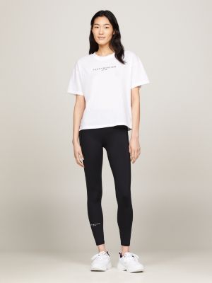 white sport essential th cool relaxed fit t-shirt für damen - tommy hilfiger