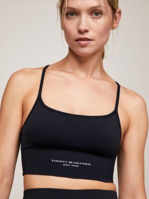 Buy Tommy Hilfiger Tommy Hilfiger High Intensity Essential Solid Sports Bra  In Black