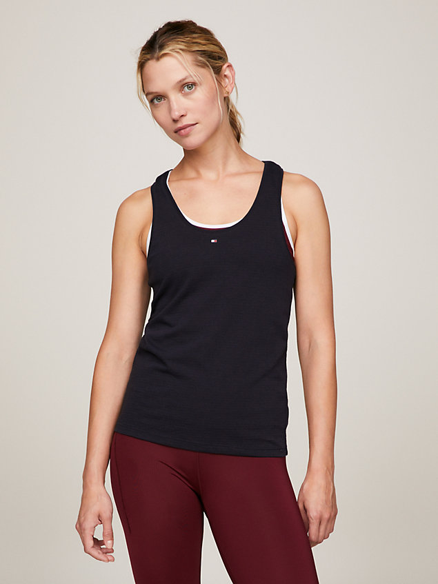 blue sport essential th cool slim tank top for women tommy hilfiger