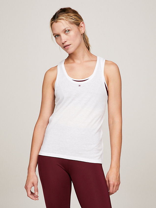 white sport essential th cool slim tank top for women tommy hilfiger