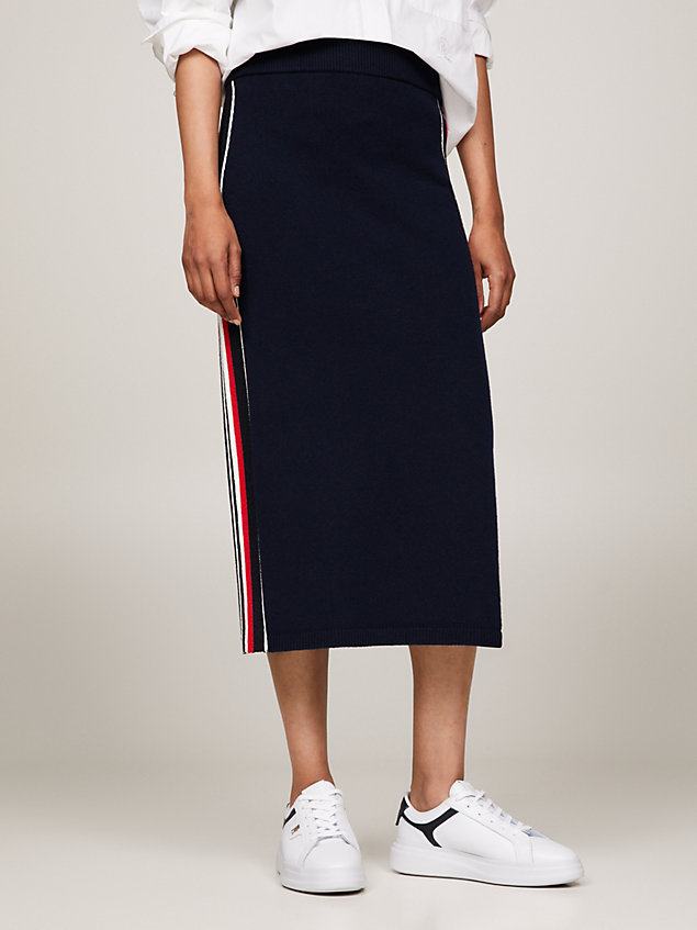 blue global stripe jumper skirt for women tommy hilfiger