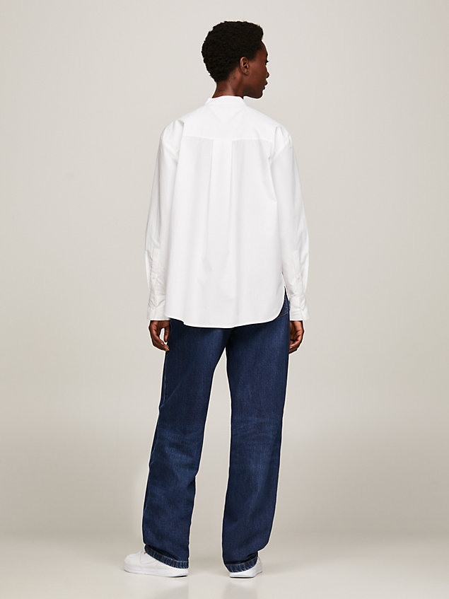 white hilfiger monotype oversized fit shirt for women tommy hilfiger
