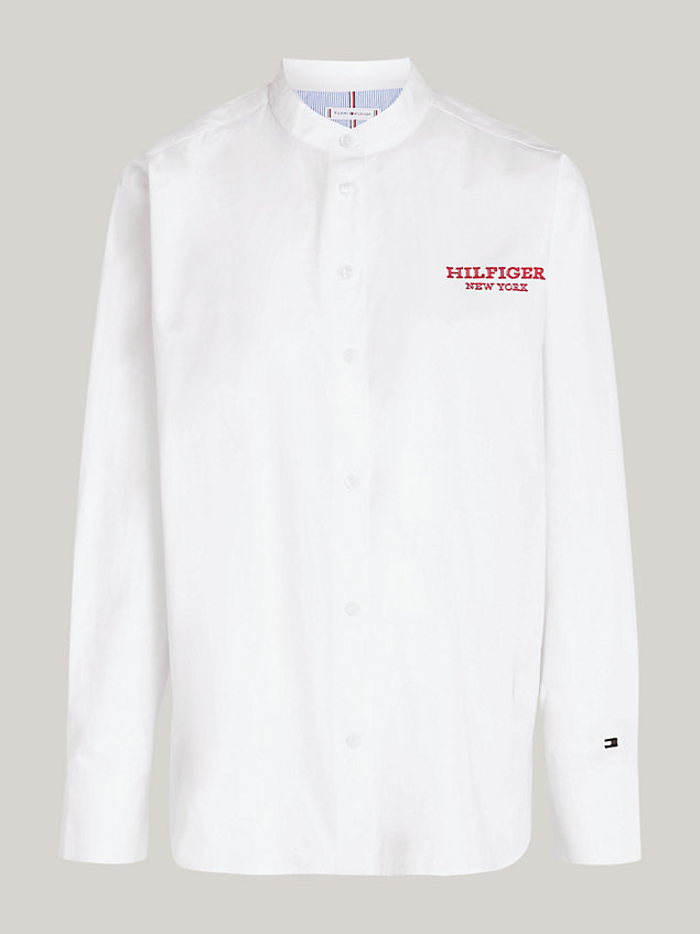 white hilfiger monotype oversized fit bluse für damen - tommy hilfiger