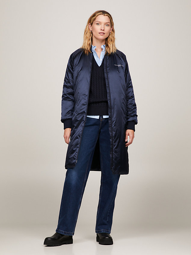 blue sport essential signature padded coat for women tommy hilfiger