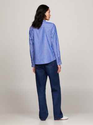 Baseball Stripe Regular Fit Shirt | Blue | Tommy Hilfiger