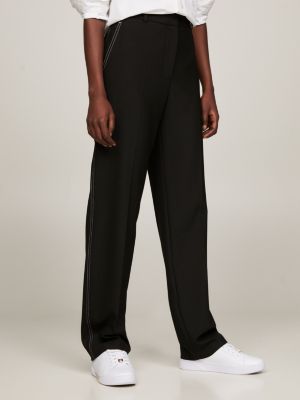 Pantalon Ete Femme, Pantalon de Travail Femme Pantalon Large À Taille Haute  Femmes avec Poches Pantalon Léger et Décontracté de Couleur Unie pour