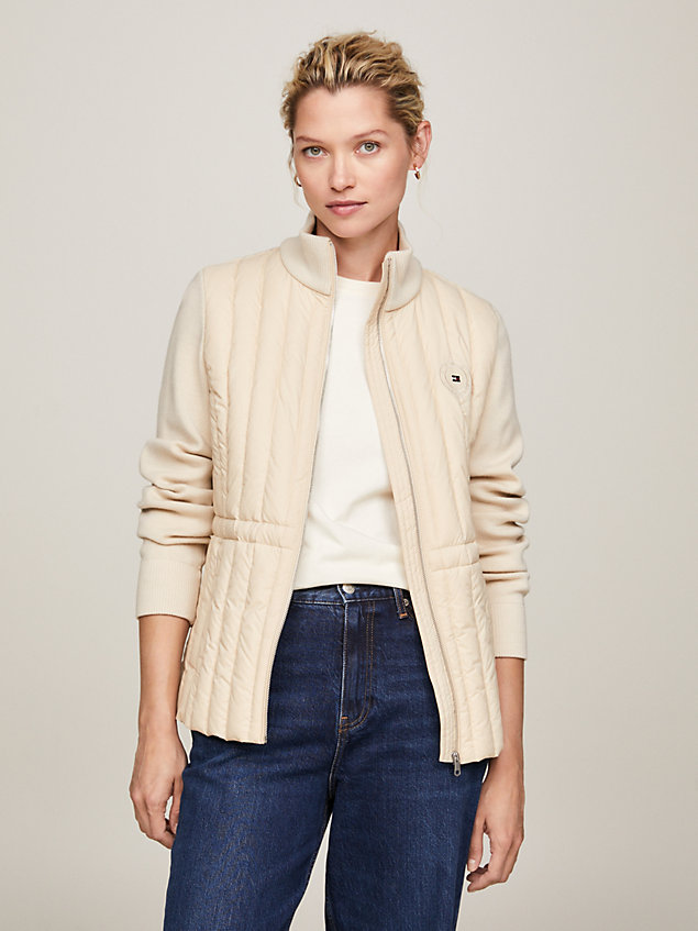 beige padded lightweight jacket for women tommy hilfiger