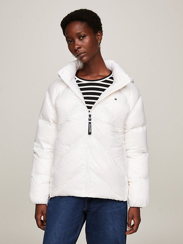 white chevron padded lightweight jacket for women tommy hilfiger