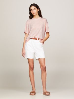 t-shirt relaxed fit rosa da donne tommy hilfiger