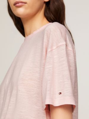 t-shirt relaxed fit rosa da donne tommy hilfiger