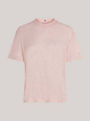 Tommy Hilfiger Essential Curve Crew Neck T-Shirt Light Pink, Women's  Clothing