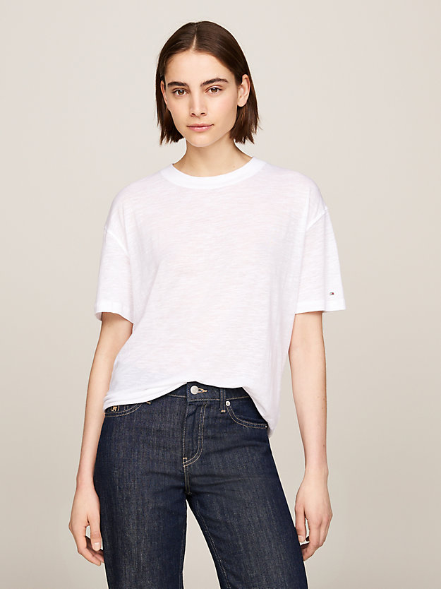 Crew Neck Relaxed T-Shirt | White | Tommy Hilfiger