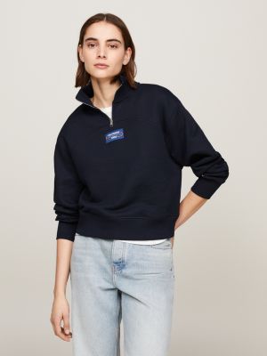 Sudadera Mujer TOMMY HILFIGER Vaqueros Regular Serif Linear Algodón Negro  XS 8720643336060