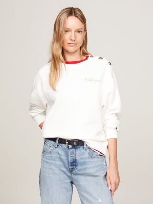 White tommy hilfiger sweatshirt on sale womens