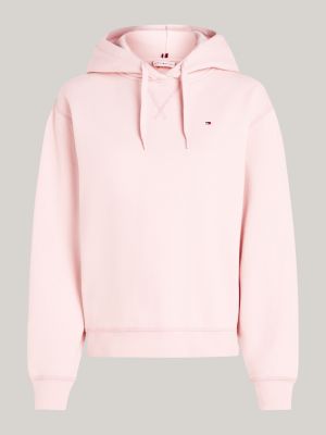 Flag Embroidery Drawstring Hoody Pink Tommy Hilfiger