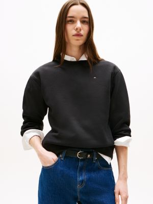 black flag embroidery crew neck sweatshirt for women tommy hilfiger