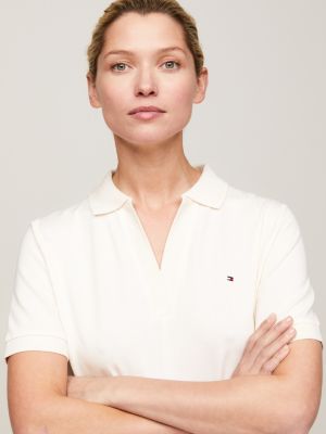 abito polo midi senza abbottonatura beige da donne tommy hilfiger