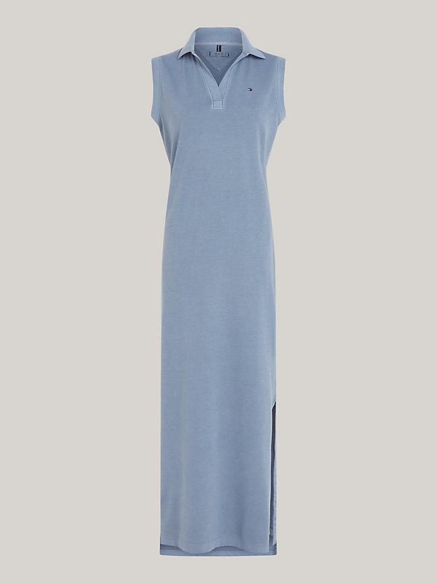 V-Neck Sleeveless Polo Dress | Blue | Tommy Hilfiger