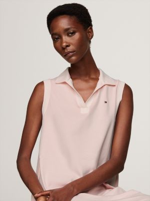 abito polo senza maniche con scollatura a v rosa da donne tommy hilfiger