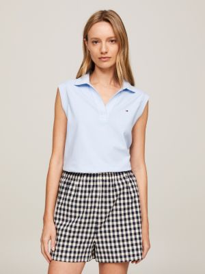 polo de corte amplio sin mangas blue de mujeres tommy hilfiger