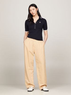 TH Monogram Tipped Slim Fit Polo | Blue | Tommy Hilfiger