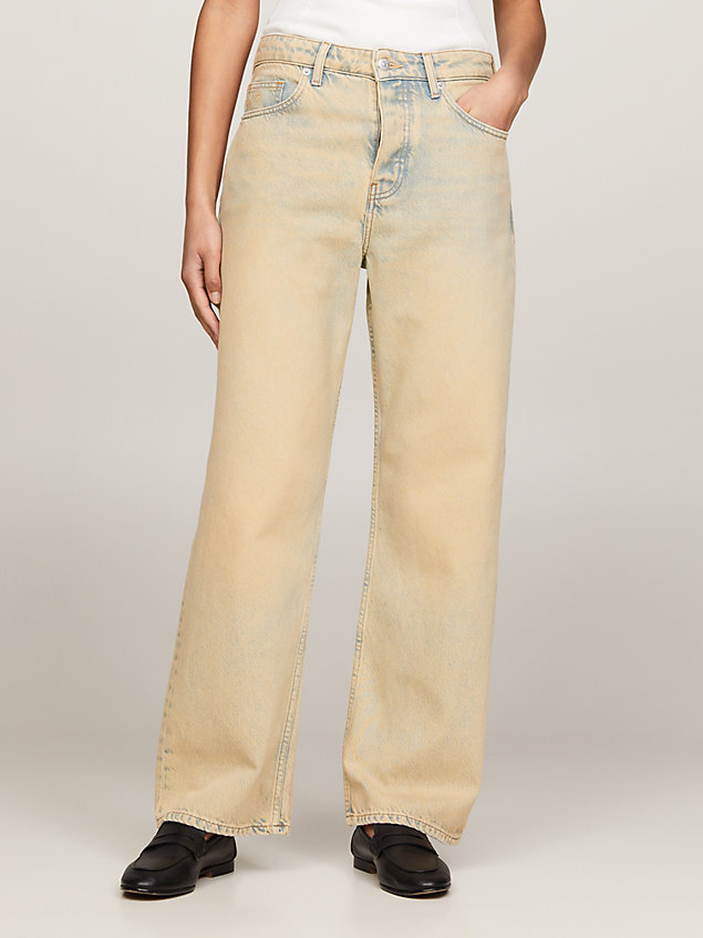 denim straight jeans mit hohem bund und fade-effekt für damen - tommy hilfiger