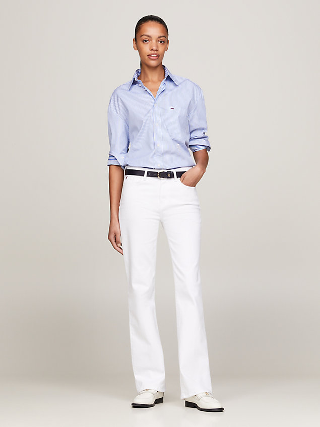 white bootcut jeans mit mittelhohem bund für damen - tommy hilfiger