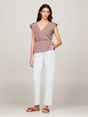 denim classics enge straight jeans mit hohem bund für damen - tommy hilfiger