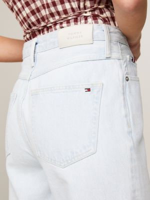 jeans classics straight fit aderenti a vita alta bianco da donne tommy hilfiger