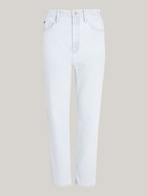 jeans classics straight fit aderenti a vita alta bianco da donne tommy hilfiger