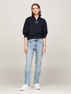 denim slim zigaretten-jeans mit hohem bund für damen - tommy hilfiger