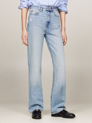 Distressed High Waisted Bootcut Jeans