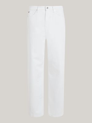 Tommy Weiße Bund Straight Jeans Relaxed Hilfiger mit hohem | | Weiß