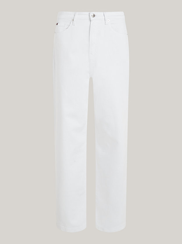 Weiße Relaxed Straight Jeans mit hohem Bund | Weiß | Tommy Hilfiger