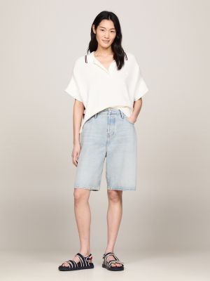 Mid waist denim shorts best sale